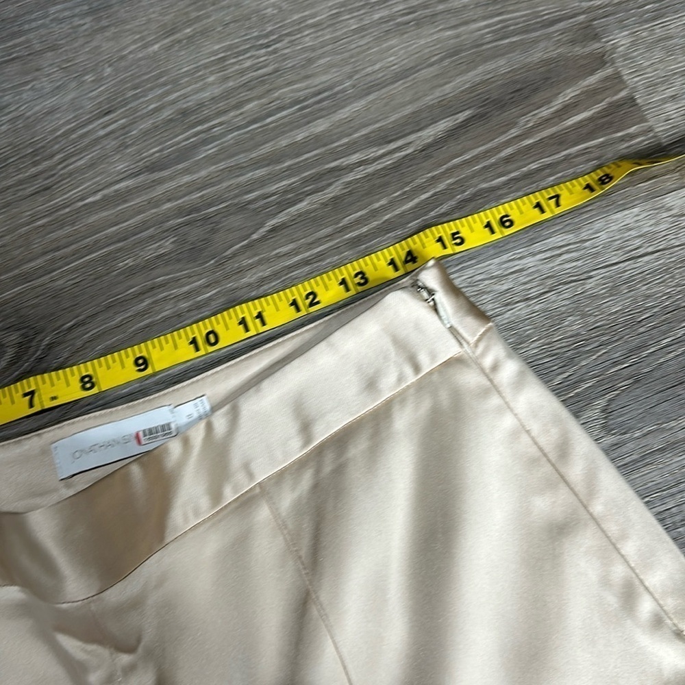 Jonathan Simkhai Duchesse-Satin Bootcut Pants High Rise in Goldish Cream Sz 8 - Picture 9 of 14
